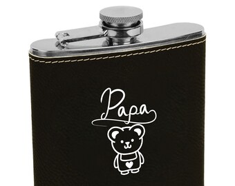 Father or Mother's Day Lasered Leatherette Stainless Steel Flash