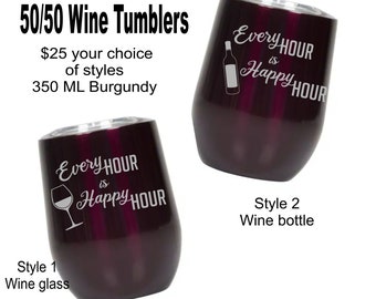 50/50 Engraved Wine Cups