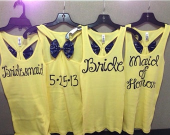 Custom Tanks for Bride and Bridesmaids
