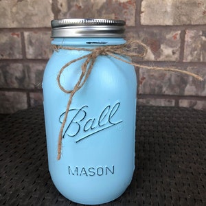 mason jar bank, painted mason jar, glass jar storage, glass jar bank, kids piggy bank, savings bank, vacation fund, swear jar, loose change