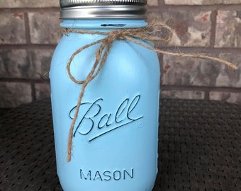 mason jar bank, painted mason jar, glass jar storage, glass jar bank, kids piggy bank, savings bank, vacation fund, swear jar, loose change