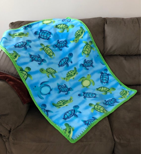 Kids turtle blanket soft fleece blanket turtle fleece baby Etsy
