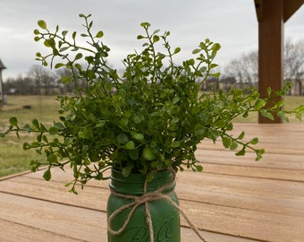 boxwood mason jar decor, boxwood greenery decor, St Patricks Day gift, tiered tray decor, luck of the Irish, boxwood greenery, mantel decor