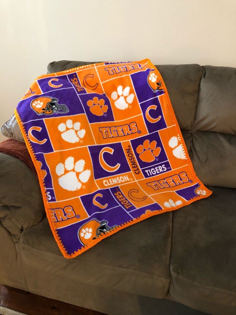 Clemson Tigers Fleece Clemson Lap Blanket Stadium Blanket Tigers Baby Shower Gift Preschool Nap Blanket Wheelchair Blanket