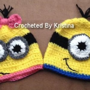 Minion custom hat, Halloween Minion costume, Despicable Me Minion crocheted hats, unique gift, Minion hat, custom costume hat