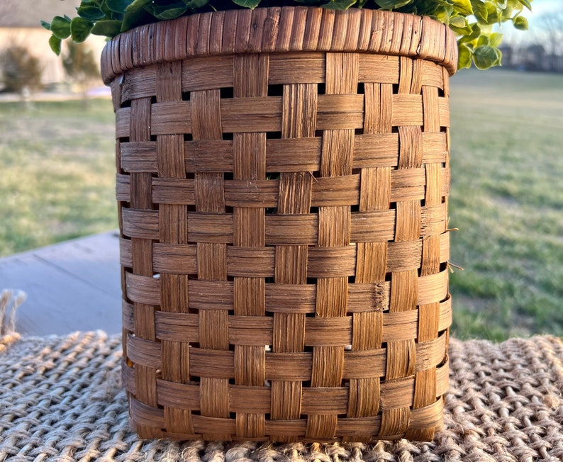 Eucalyptus in Wall Basket Rustic Decor Bamboo Basket Etsy
