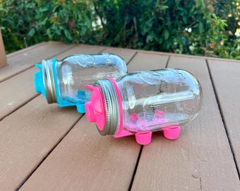 mason jar bank, fun mason jar bank, glass jar storage, glass jar bank, kids piggy bank, savings bank, vacation fund, swear jar, loose change