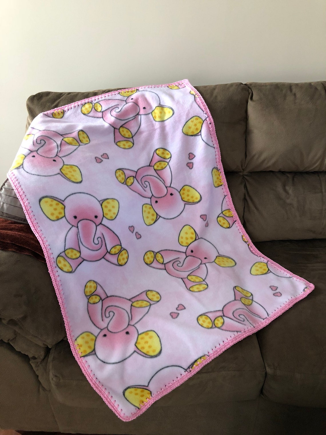 Elephant fleece blanket baby elephants soft fleece blanket Etsy