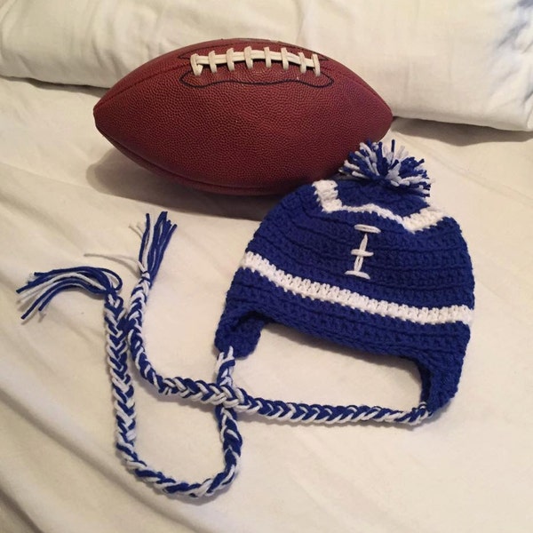 Crocheted Indianapolis Colts Duke Penn State Kentucky Wildcats hat - beanie, tailgating hat, custom hat, blue white hat