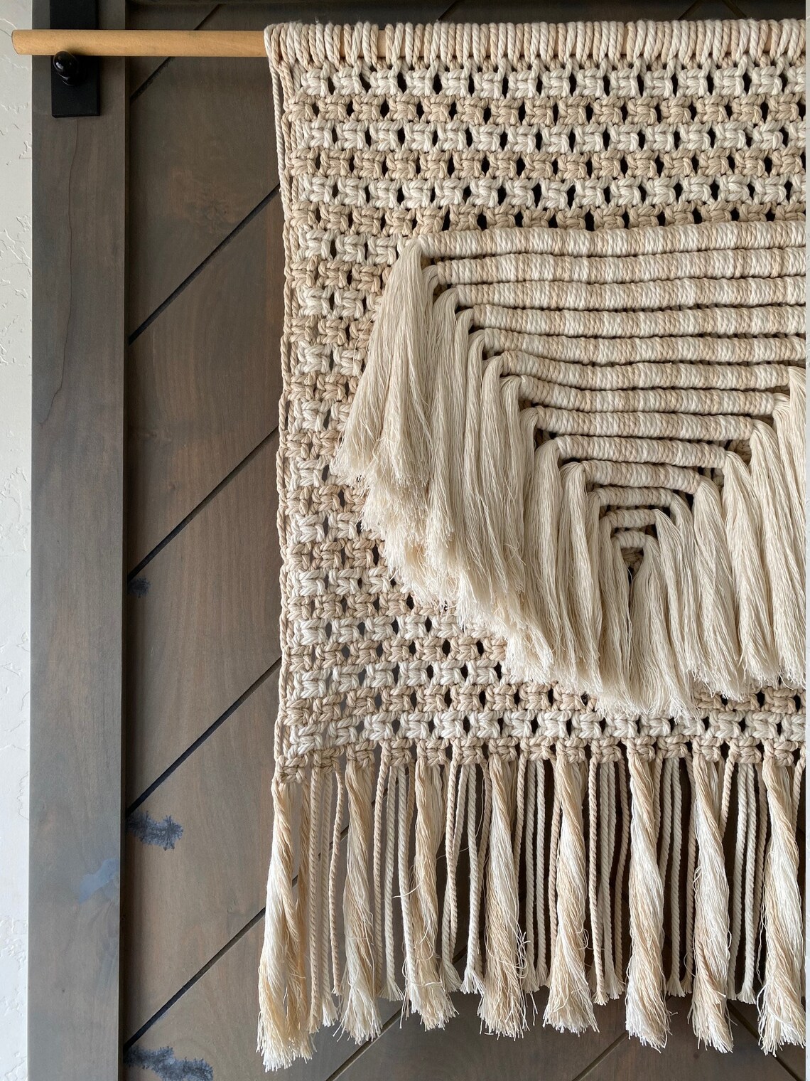 Textural Triangle Macramé Wall Hanging Etsy