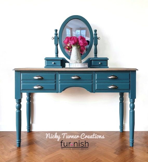 Teal on sale vanity desk