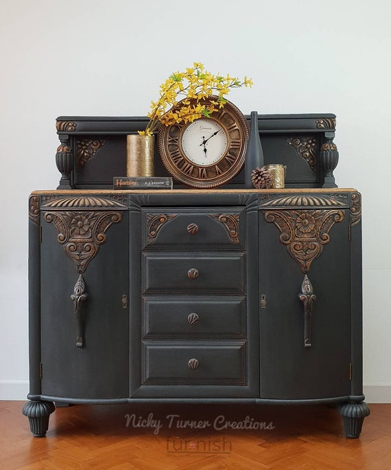 For Sale Art Deco Sideboard Dresser Painted Sideboard Etsy