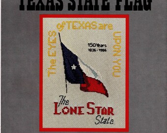 CHART of The Texas State Flag Pattern in counted cross stitch