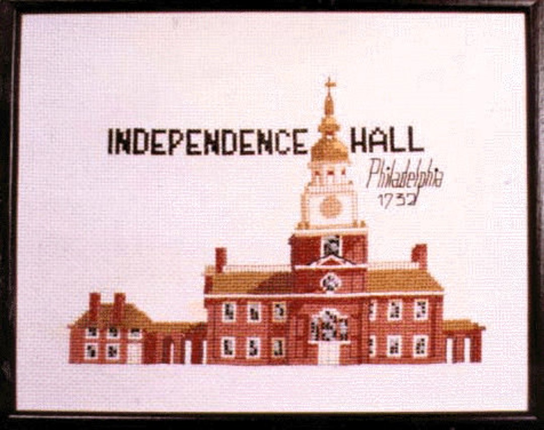 CHART of Independence Hall in Phila. in Counted Cross Stitch Etsy