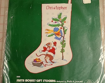Dimensions Santa Mouse's Gift Stocking counted cross stitch kit, model 8305