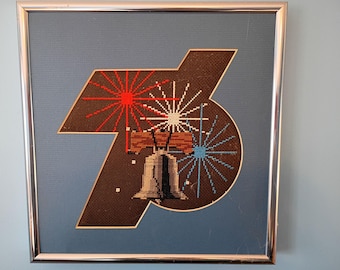 KIT of The 4th of July Fireworks Liberty Bell in counted cross stitch