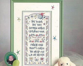Chart (full color) Stars and Moon Baby Sampler