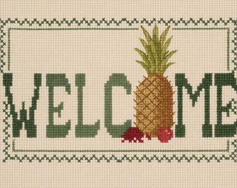CHART of Welcome Pineapple in counted cross stitch