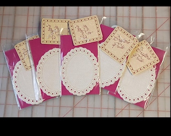 Prefinished Crafter's Pride 14 Count Aida Ivory Oval Additions. (5 minimum order) Made by Daniel Enterprises.