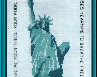 CHART of Statue of Liberty in counted cross stitch