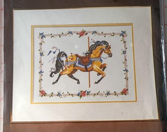 Bernat Tan Carousel Horse (HO4171)  Counted Cross Stitch Kit