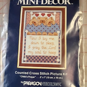 KIT - Pargon Needlecraft (2115) Mini decoración Oración infantil 5 x 7 (nunca abierto)