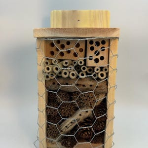 Recycled Material Bee House, Insect Hotel, Garden Pollinator Shelter