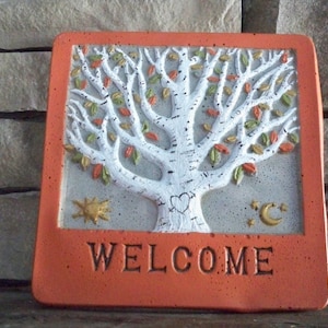 Welcome Plaque/Concrete, Welcome Yard Art, Garden Decor