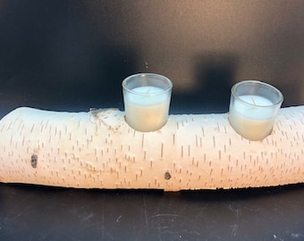 Candle, Birch Log Candle, Log Candle