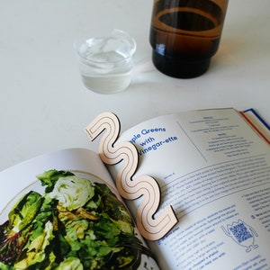 Leather Bookmark Leather Gift Minimalistic - Squiggle