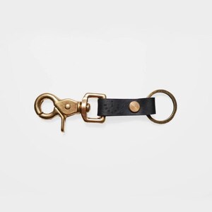 Valentines Day Gift for Him - Black Leather Key Fob