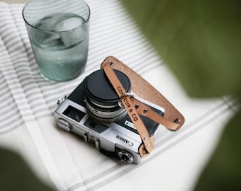 Vegetable Tanned Leather Wrist Camera Strap - Valentines Day Gift for Him, Husband, Boyfriend, Partner, Girlfriend, Wife