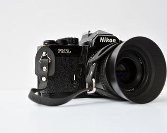 Black Leather Wrist Camera Strap