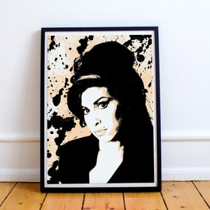 Amy Winehouse Stylish Artwork Print Wall Art Home Decor A4 A3 A2 A1 Choose from colour options