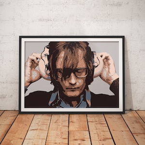 Jarvis Cocker Pulp stilvolle Kopfhörer Kunstwerk Druck Wand Kunst Wohnkultur A4 A3 A2 A1