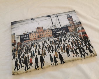 L S Lowry Going To Work 1943 - Canvas Print Art - Ready To Hang - Choose Size