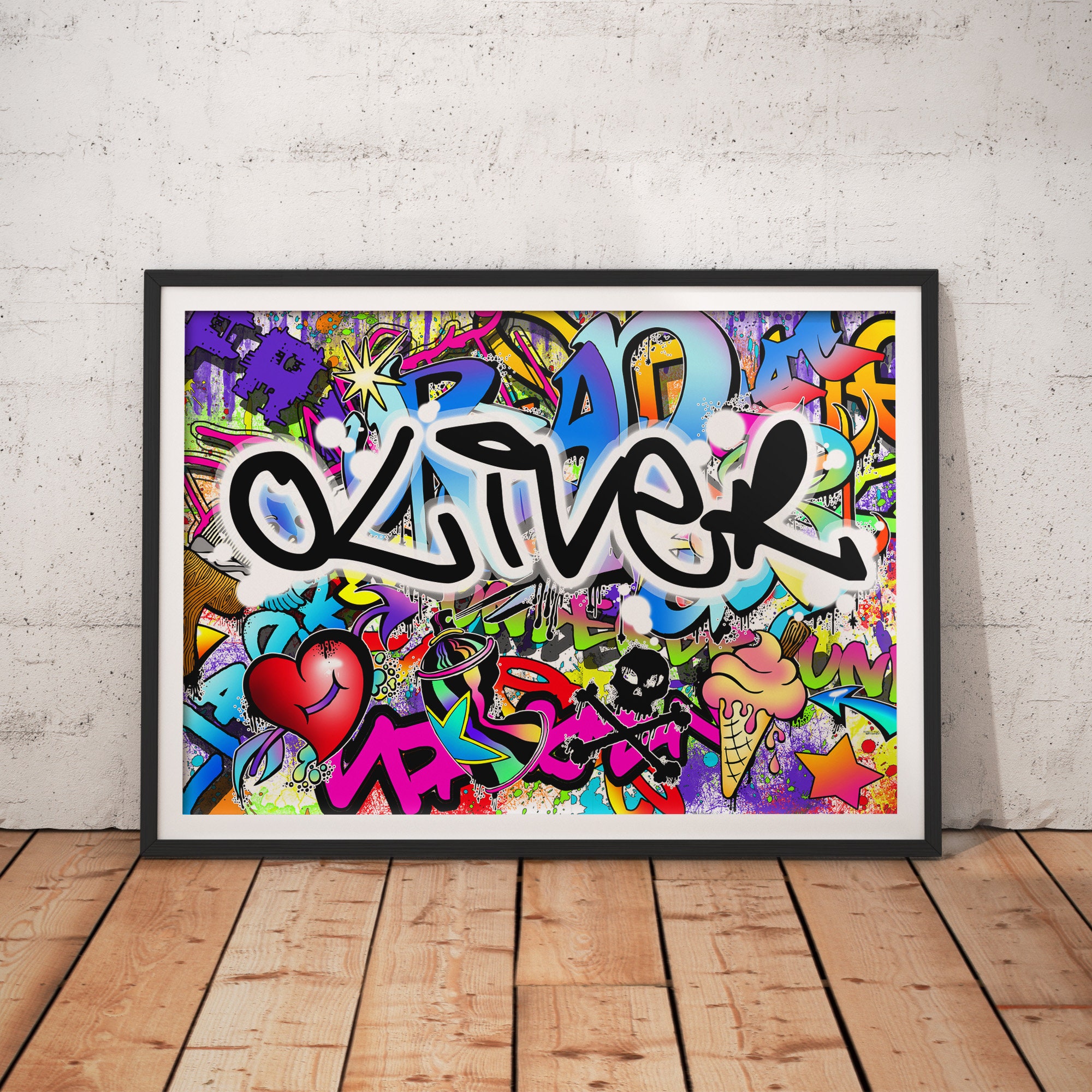 ESOWシルクスクリーンポスター BLACK 額付き graffiti ESOWシルクスクリーンポスター BLACK 額付き graffiti ESOWシルク