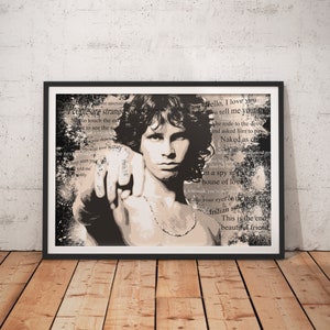 Jim Morrison The Doors Testi di canzoni alla moda Opera d'arte Stampa Seppia Wall Art Home Decor A4 A3 A2 A1