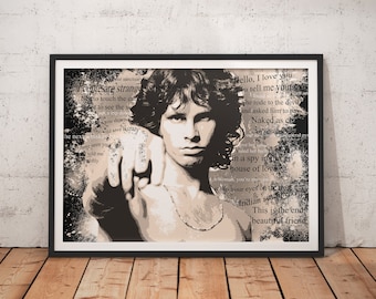 Poster Jim Morrison The Doors Collage Collector - Affiche Murale Haute Qualité Pour Décoration