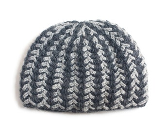 Houndstooth Crochet Beanie