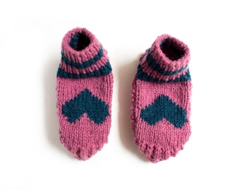 Heart Motif Booties/Slipper Socks