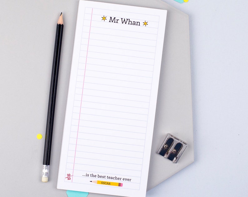 Thank You For Teacher Gift For Teacher Teacher Appreciation ON SALE Teacher Notepad Teacher Leaving Present