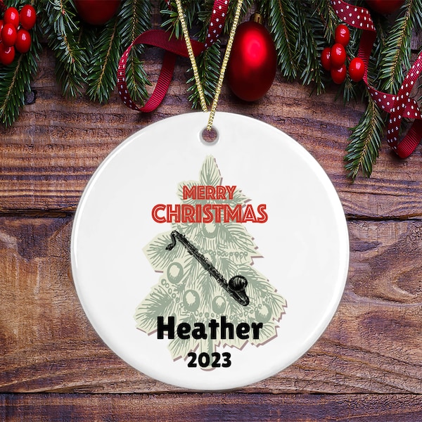 Personalized Bass Clarinet Christmas Ornament, Marching Band Gift, Orchestra Gift, Bass Clarinet Ornament