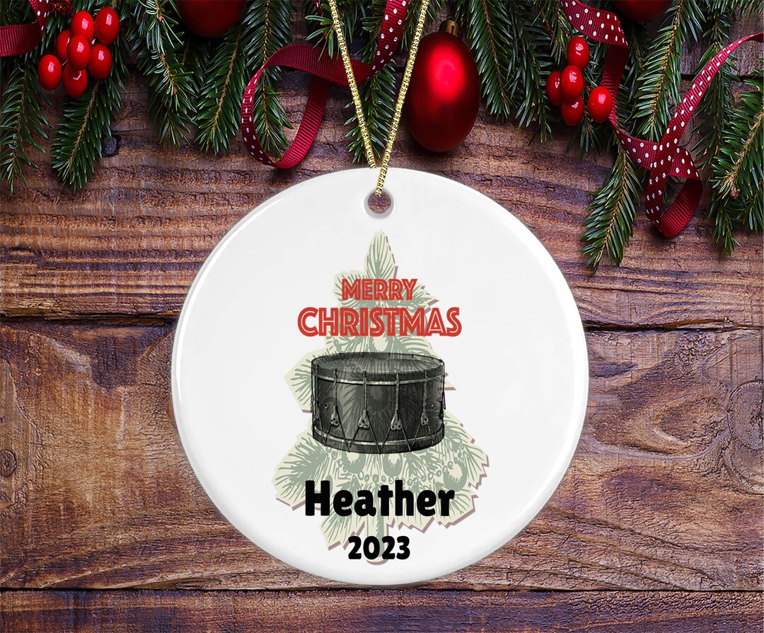 Personalized Bass Drum Christmas Ornament, Percussion Player Gift