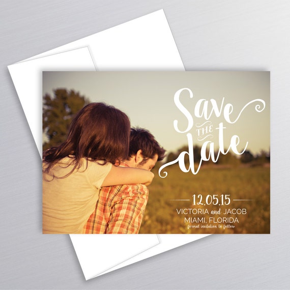Photo Save the Date Card Printable Wedding Custom Save the | Etsy
