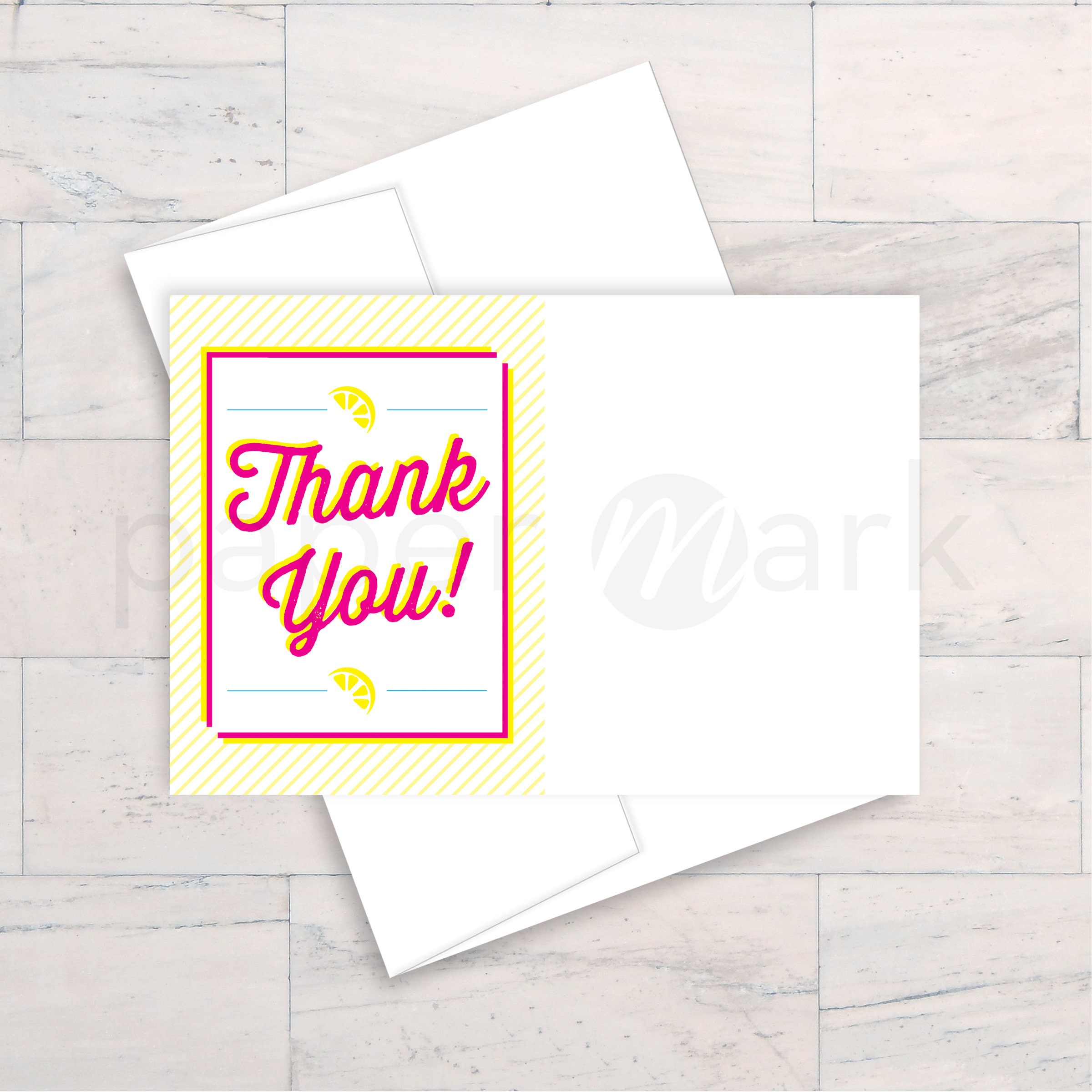 Lemonade Birthday Thank You Note Pink Lemonade Lemonade Etsy