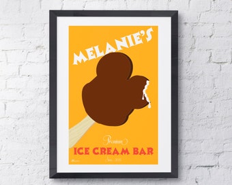 Personalized Disney Mickey Ice Cream Bar Fine Art Print, Baby Nursery, Baby Announcement, Wall Artwork, Home Decor