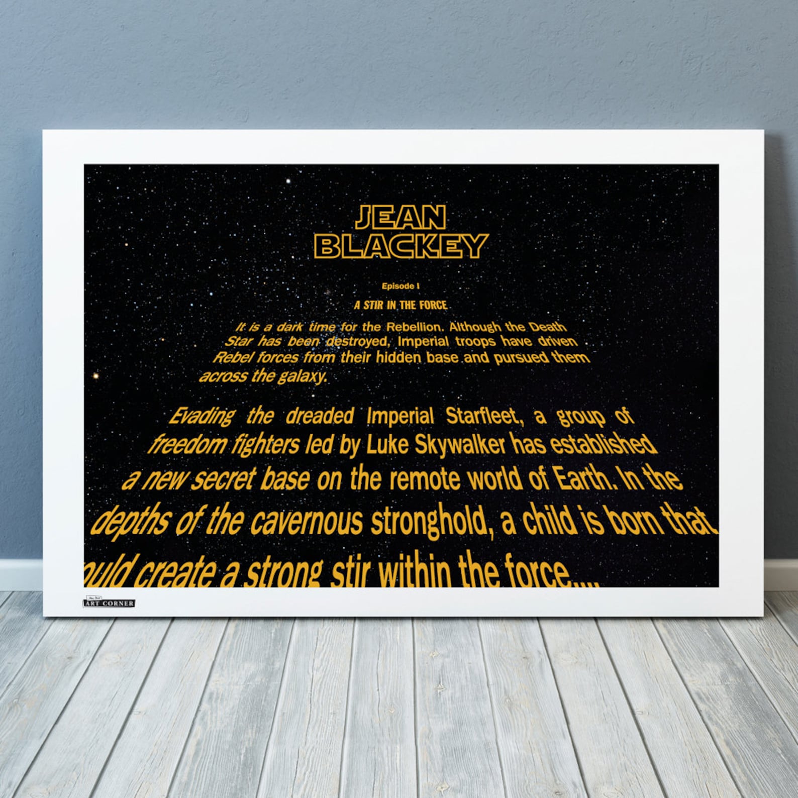 Personalized Star Wars Credits Crawl Fine Art Print, Wall Artwork, Home