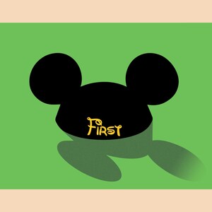 Personalized Disney Mickey Mouse Ears Fine Art Print, Wall Artwork, Home Decor, Child Bedroom, Bar Art image 4