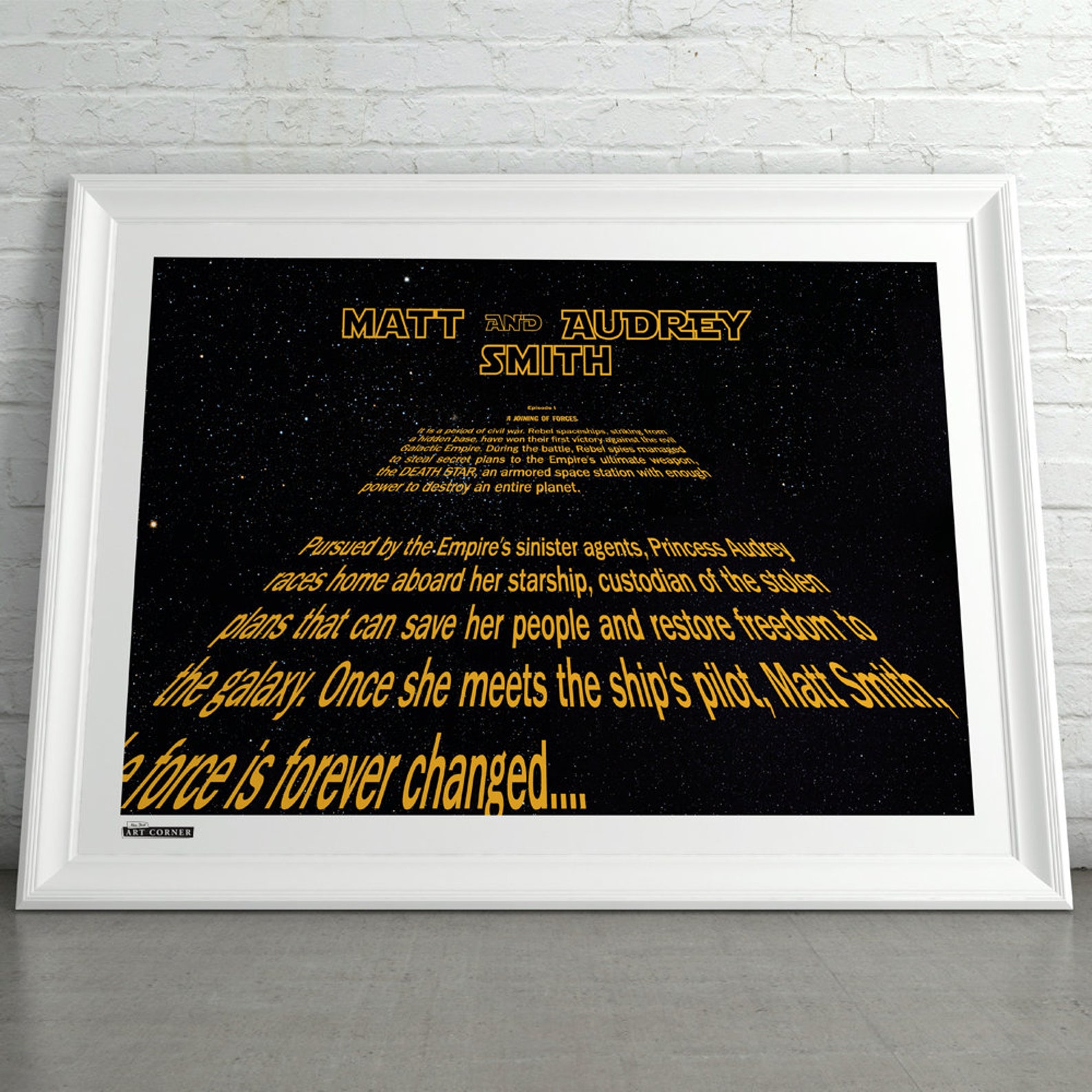 Personalized Star Wars Credits Crawl Fine Art Print, Wall Artwork, Home